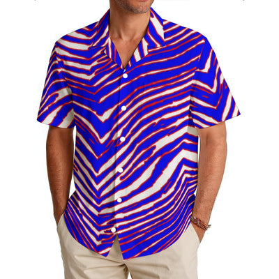 Buffalo Zebra Football Men’s Hawaiian Shirt – Lightweight Game Day Summer Style (150 GSM) – fan gear, casual fan outfit, image 1.0