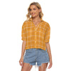 Tennessee Volunteers Orange White Plaid Tennessee Volunteers Orange White Plaid Womens V Neck Shirts orange white plaid women fashion apparel