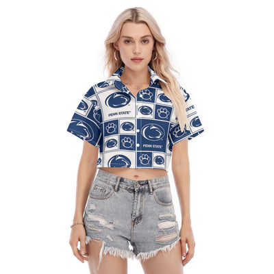 Penn State Nittany Lions Women's Cropped Shirt White varsity sports apparel