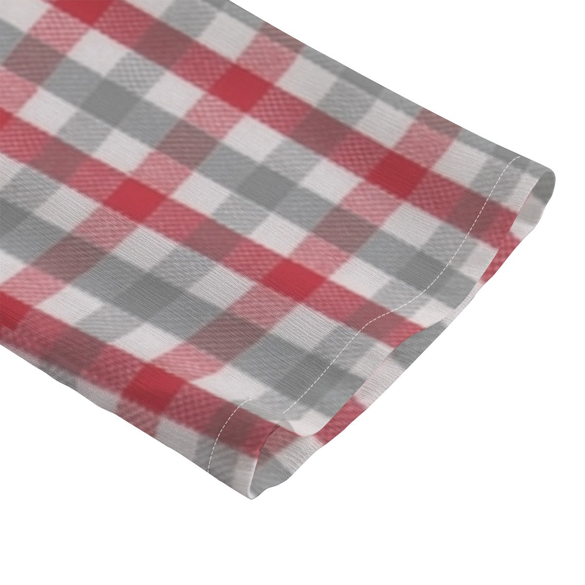 White Smoke Alabama Chiffon Shirt Women – Crimson Plaid Elbow Sleeve Football Top