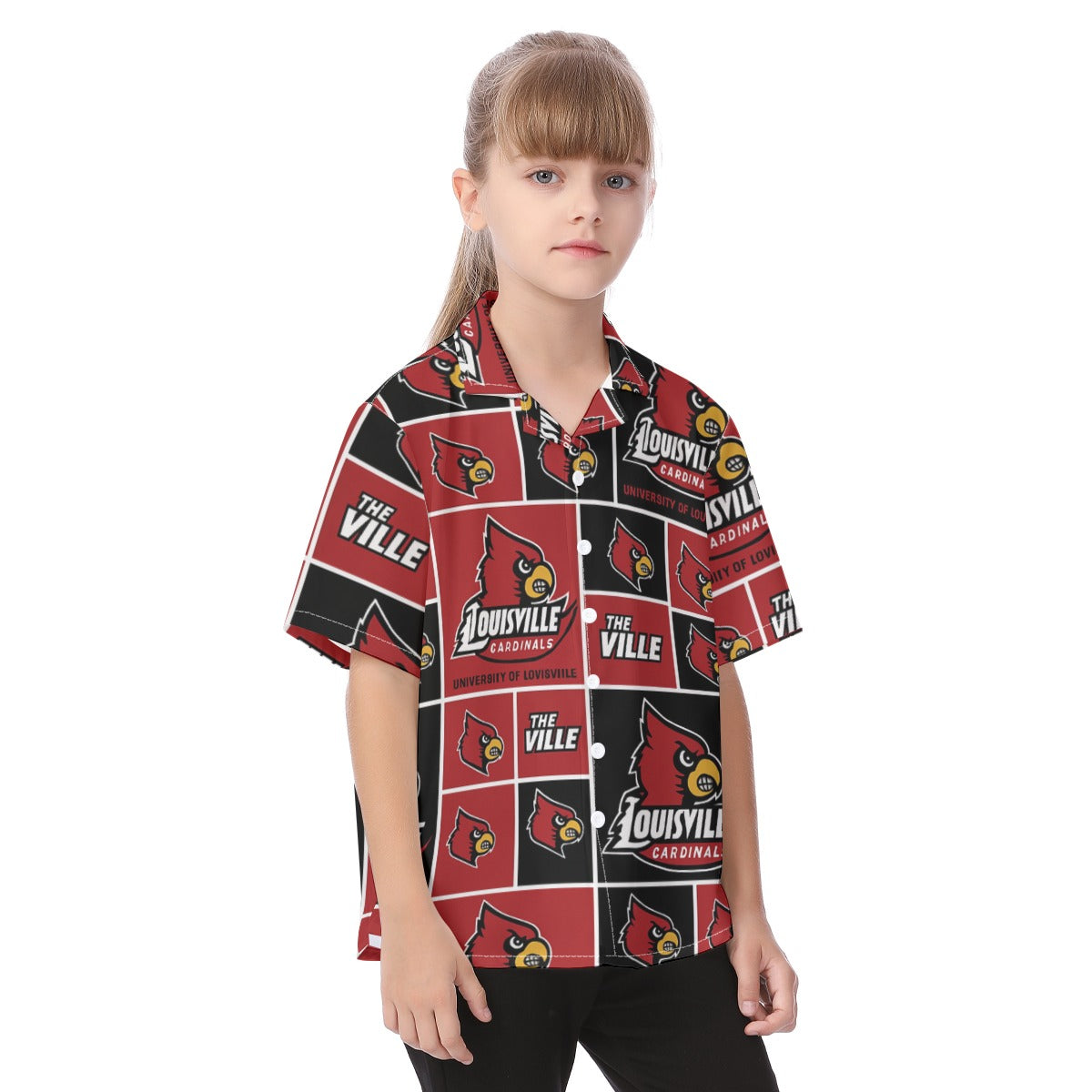 Louisville Cardinals Kid's Hawaiian Vacation Shirt varsity sportswear product image 2.0
