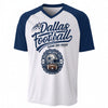Dallas Football V Neck T Shirt White and Navy Blue – Game Day Ready Texas Fan Tee – fan gear, casual fan outfit, image 1.0