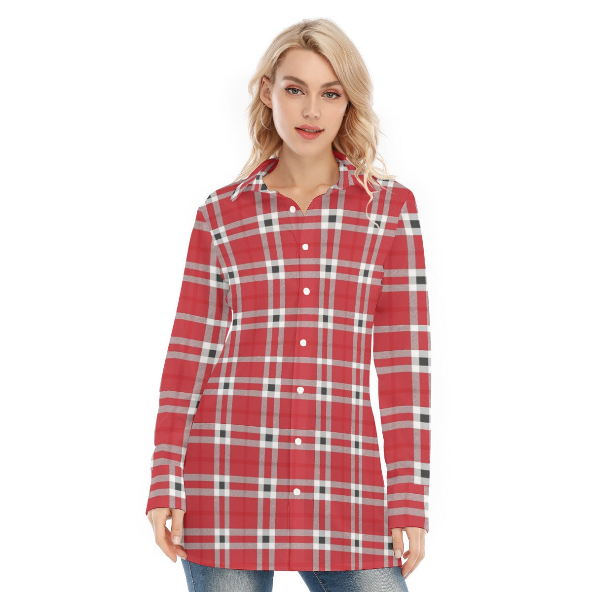georgia bulldogs tartan plaid oversized button up women shirt women's long shirt women tartan plaid game day fashion