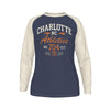 Charlotte NC 704 Athletics Long Sleeve Shirt – Navy Cream Varsity Raglan Tee – sportswear style, sportswear style, image 1.0