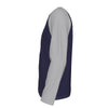Dark Gray New York Baseball Raglan Long Sleeve Shirt – Navy and Light Gray Varsity Athletic Tee Est. 1903