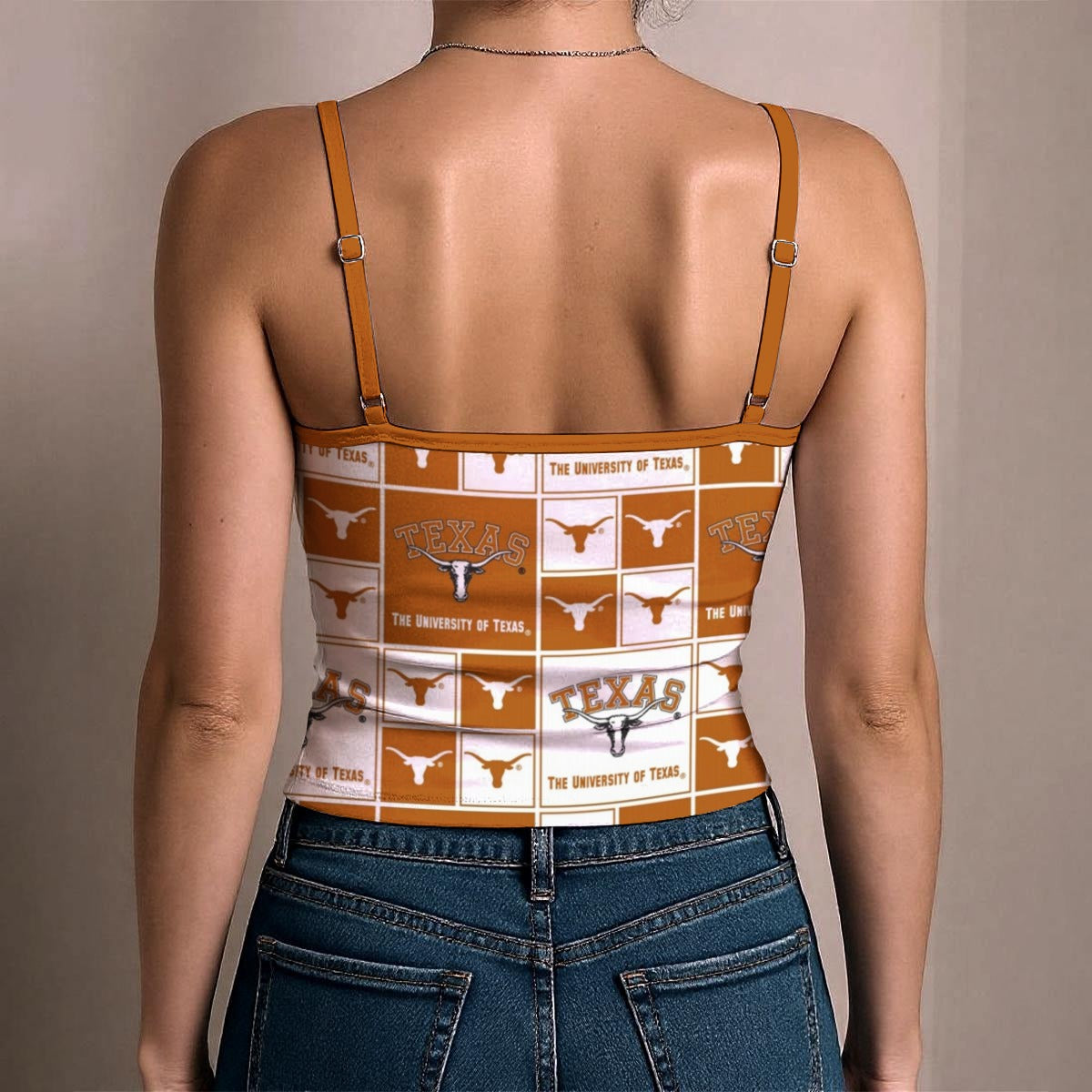 Texas at Austin - Longhorns Women's Spaghetti Strap Tank Top White varsity sports apparel