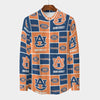 Auburn Tigers Stand Collar Shirt With Long Sleeve|110GSM Imitation Flax - Auburn aesthetic tee varsity sportswear product image 1.0