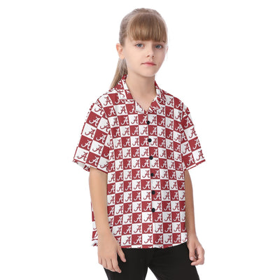 Alabama Crimson Tide Kid's Hawaiian Vacation Shirt  varsity sports apparel