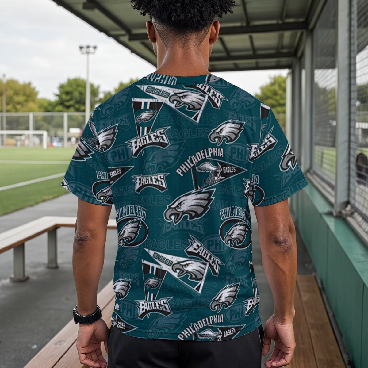 Philadelphia Eagles Drop Shoulder Crew Neck T-Shirt