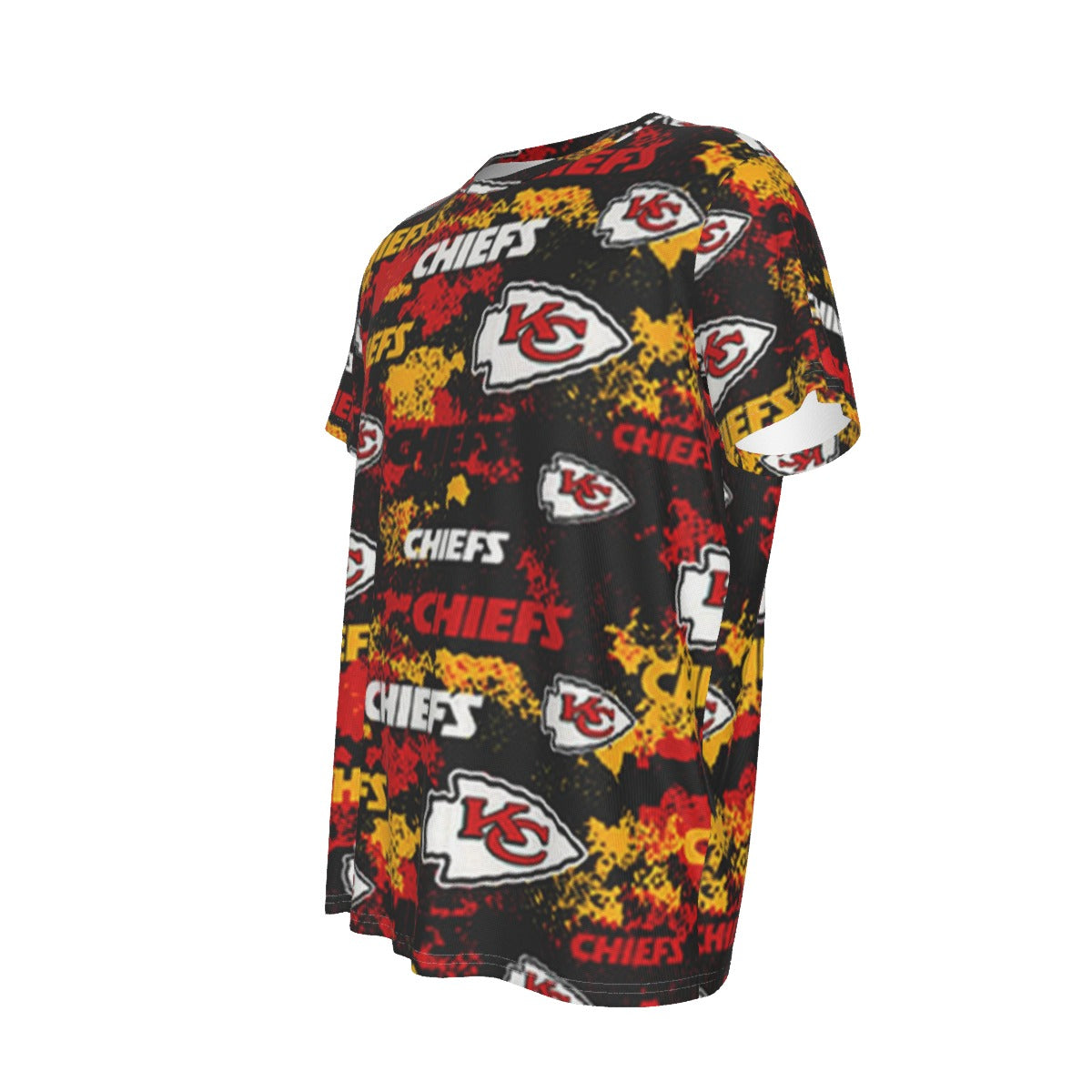 kansas-city-chiefs-mens-round-neck-short-sleeve-t-shirt red gold football outfit image 6.0