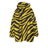 White Smoke Pittsburgh Football Yellow Black Zebra Kid's Sherpa Fleece Hoodie Blanket