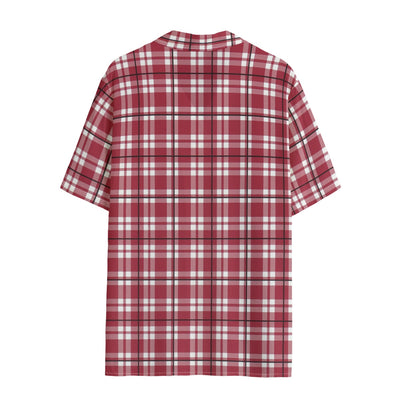 White Smoke Alabama Hawaiian Shirt Women – Crimson Plaid Tropical Football Style