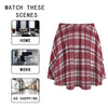 Alabama Crimson Tide Tartan Plaid Crimson White Women's Bazyrey Skirts With pocket