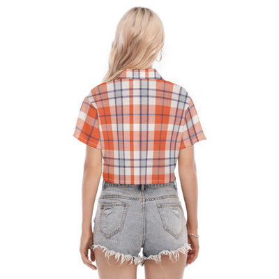 auburn tigers tartan plaid orange navy  women tartan plaid game day shirt
