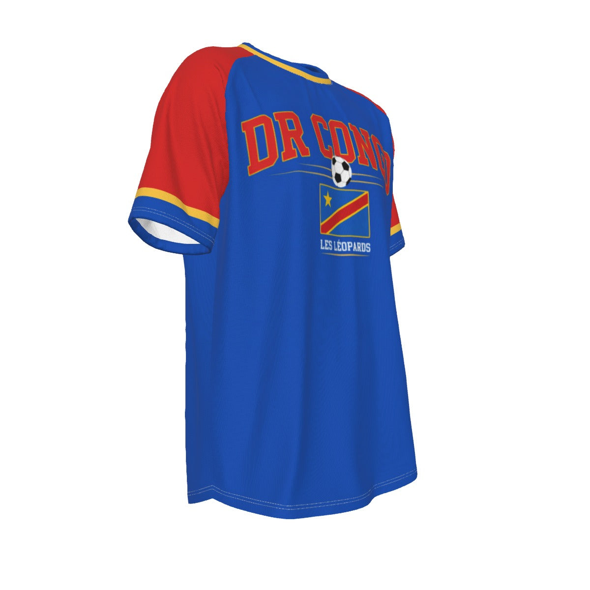 DR Congo Soccer T-Shirt Blue Red – DR Congo Football Shirt Les Léopards Fan Tee streetwear fashion product image 6