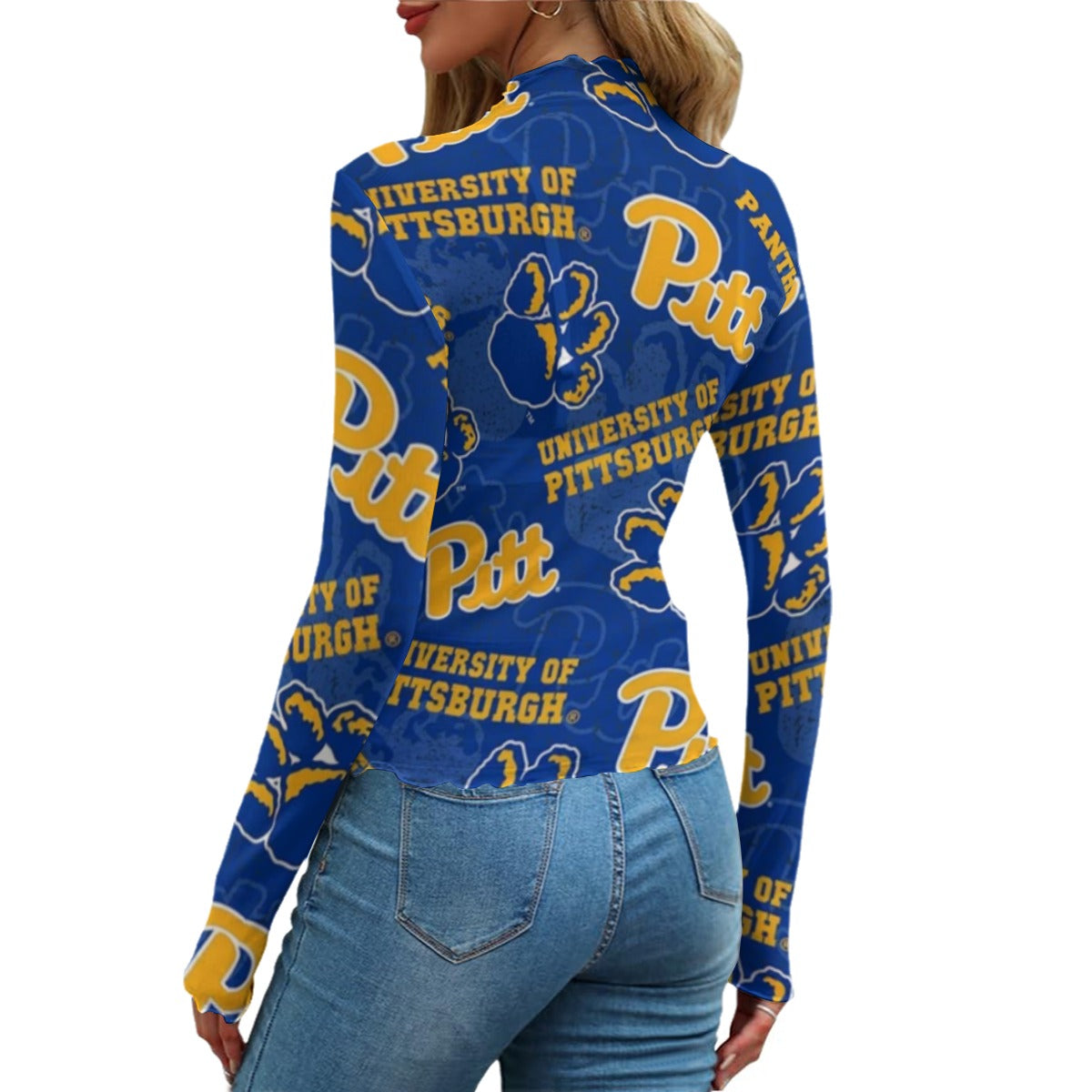 Pittsburgh Panthers Women's Mesh T-shirt streetwear fashion product image 2