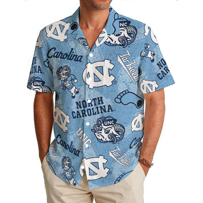 North Carolina Chapel Hill Tar Heels Men's Hawaiian Shirt|150GSM - ACC football apparel varsity sportswear product image 1.0