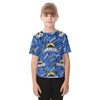 Los Angeles Chargers Kid's T-shirt powder blue yellow football back view game day look