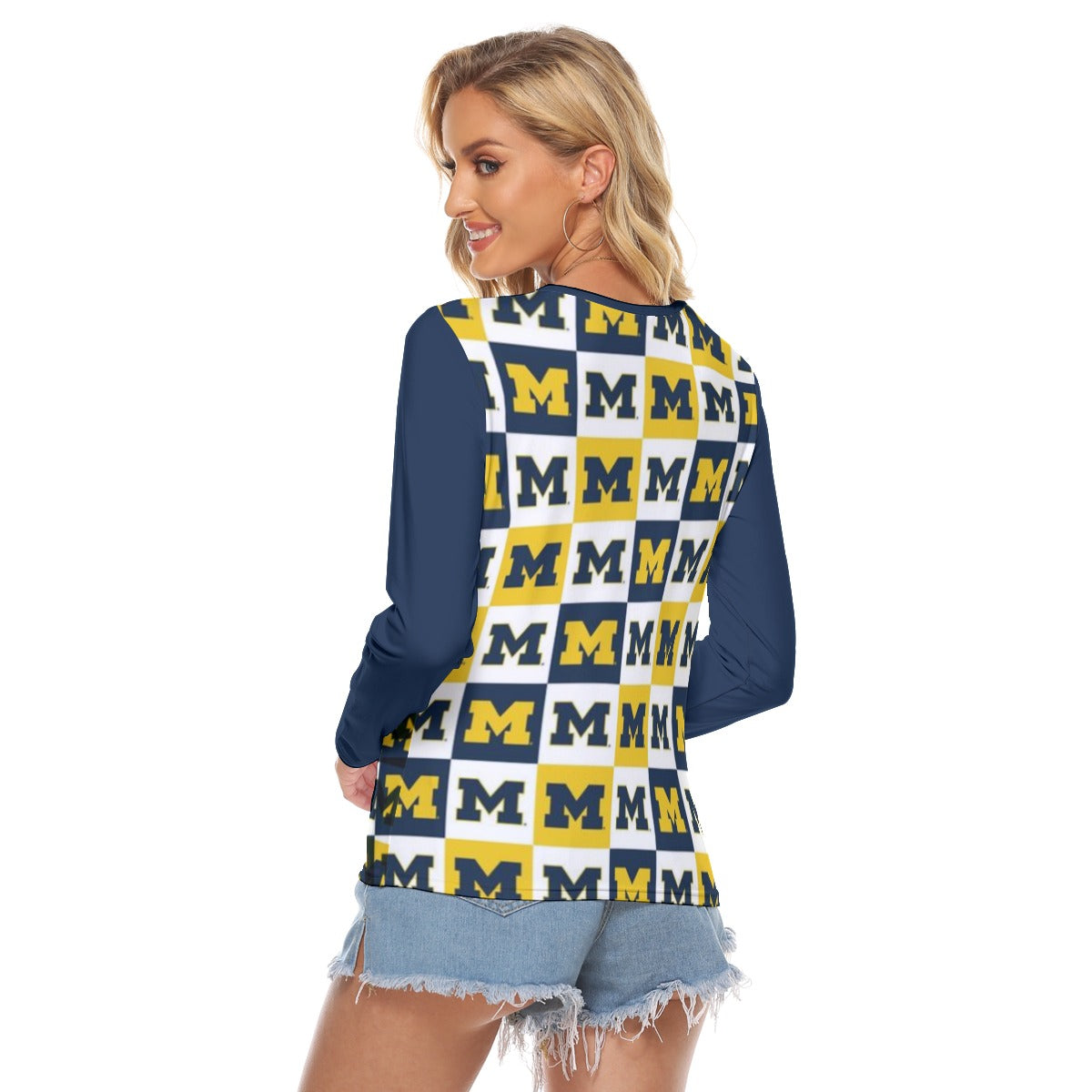 Michigan - Wolverines Women's Stretchable long Sleeve Top White varsity sports apparel