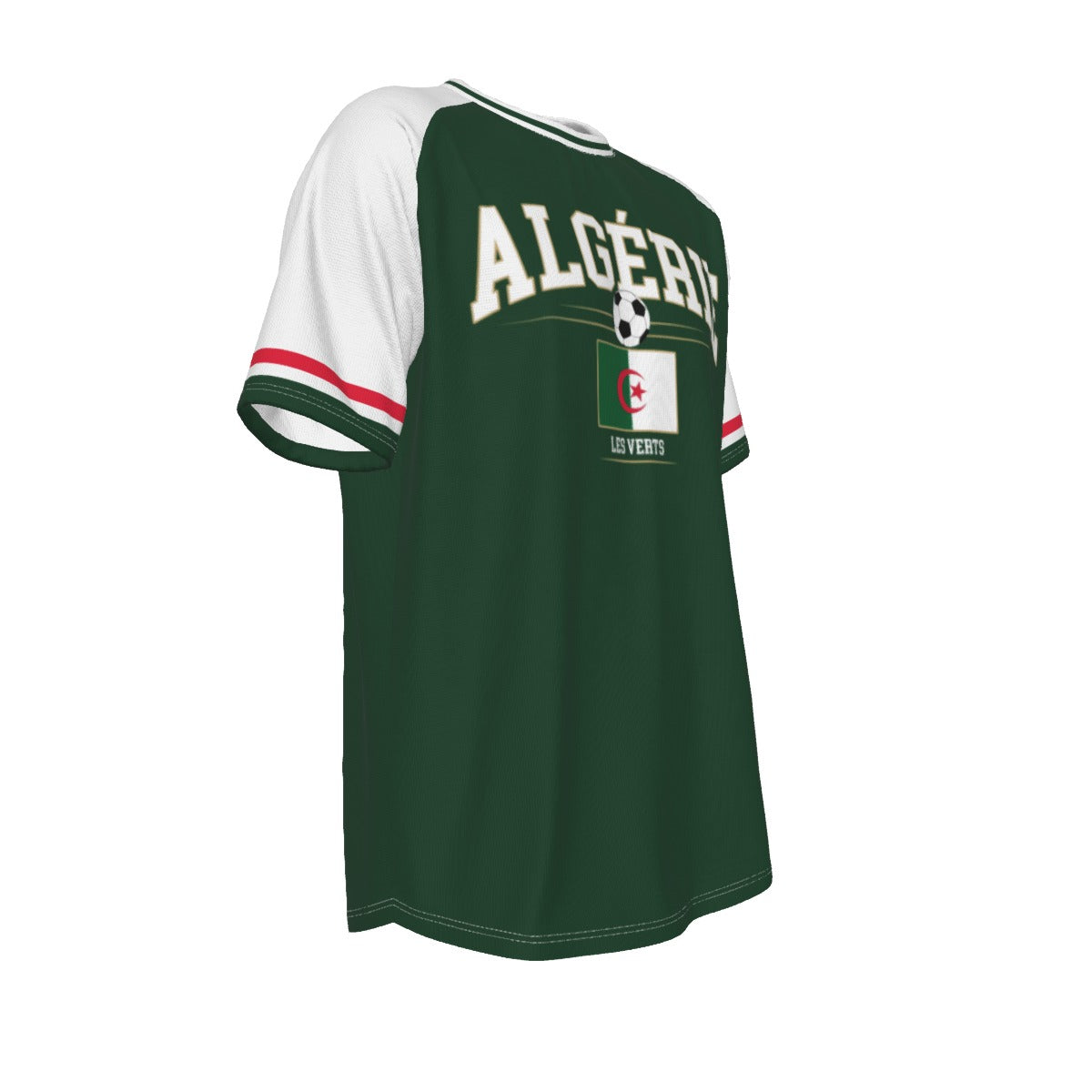 Algeria Soccer T-Shirt Green White – Algeria Football Shirt Les Verts Fan Tee streetwear fashion product image 5