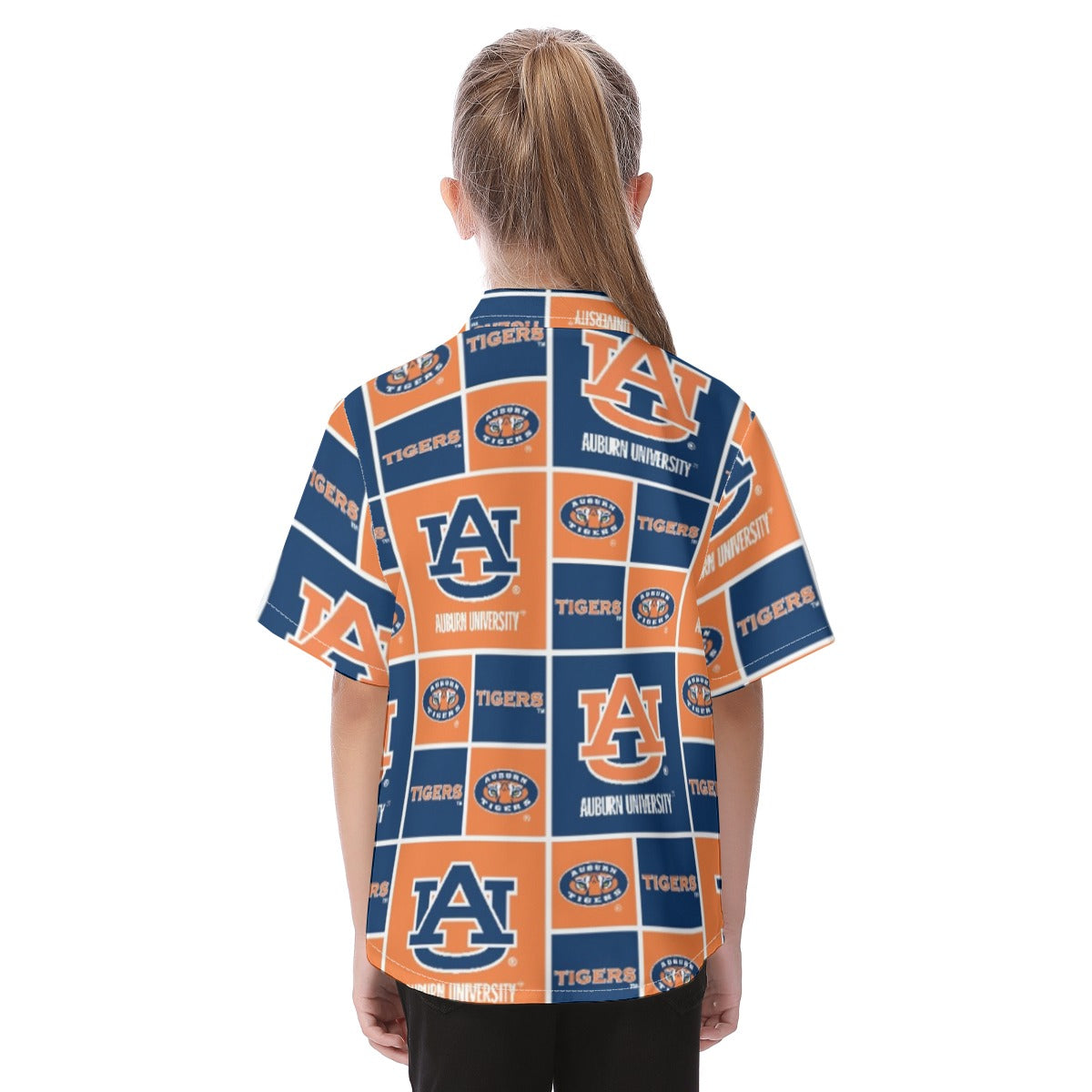 Auburn Tigers Kid's Hawaiian Vacation Shirt - Auburn aesthetic tee varsity sportswear product image 4.0