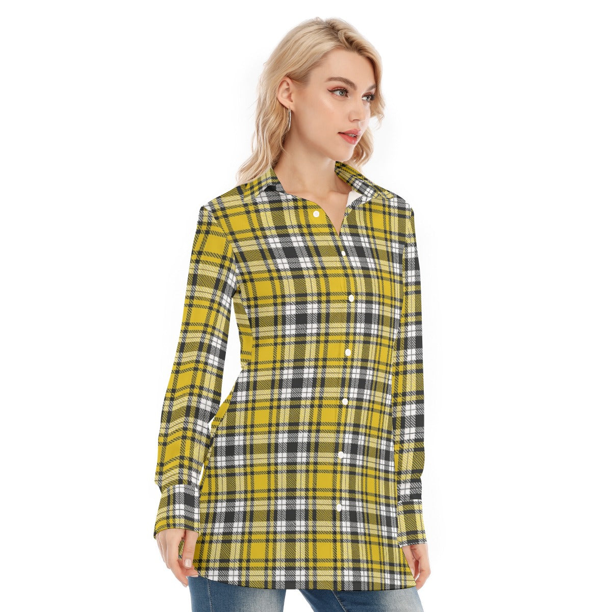 Iowa Hawkeyes Women's Long plaid shirt|115GSM Cotton poplin streetwear fashion product image 4