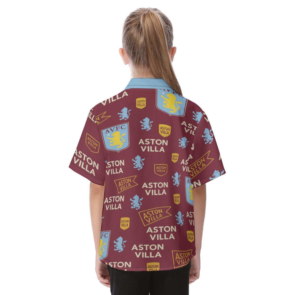 Aston Villa Kid's Hawaiian Vacation Shirt streetwear fashion product image 4