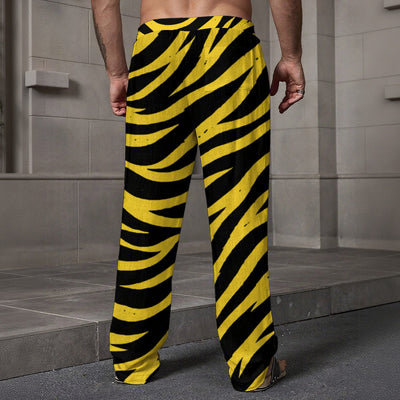 Dim Gray Pittsburgh Football Yellow Black Zebra Loose Casual Pants With Pocket