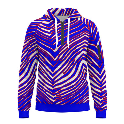 Buffalo zebra football Half-Zip Hoodie With Arm Pockets Game Day Streetwear Style – game day outfit, fan gear, image 1.0