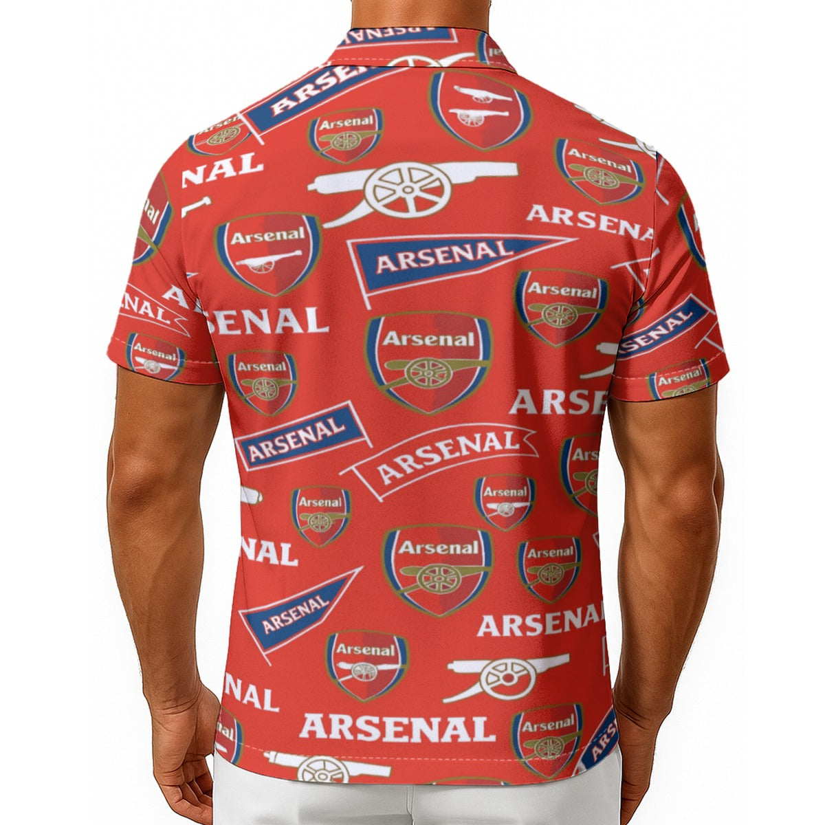 Arsenal FC  Men's Hawaiian Shirt With Button Closure