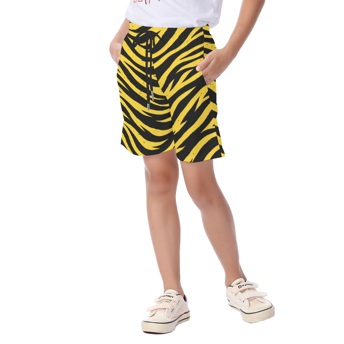 Pittsburgh Football Yellow Black Zebra Kid's Beach Shorts