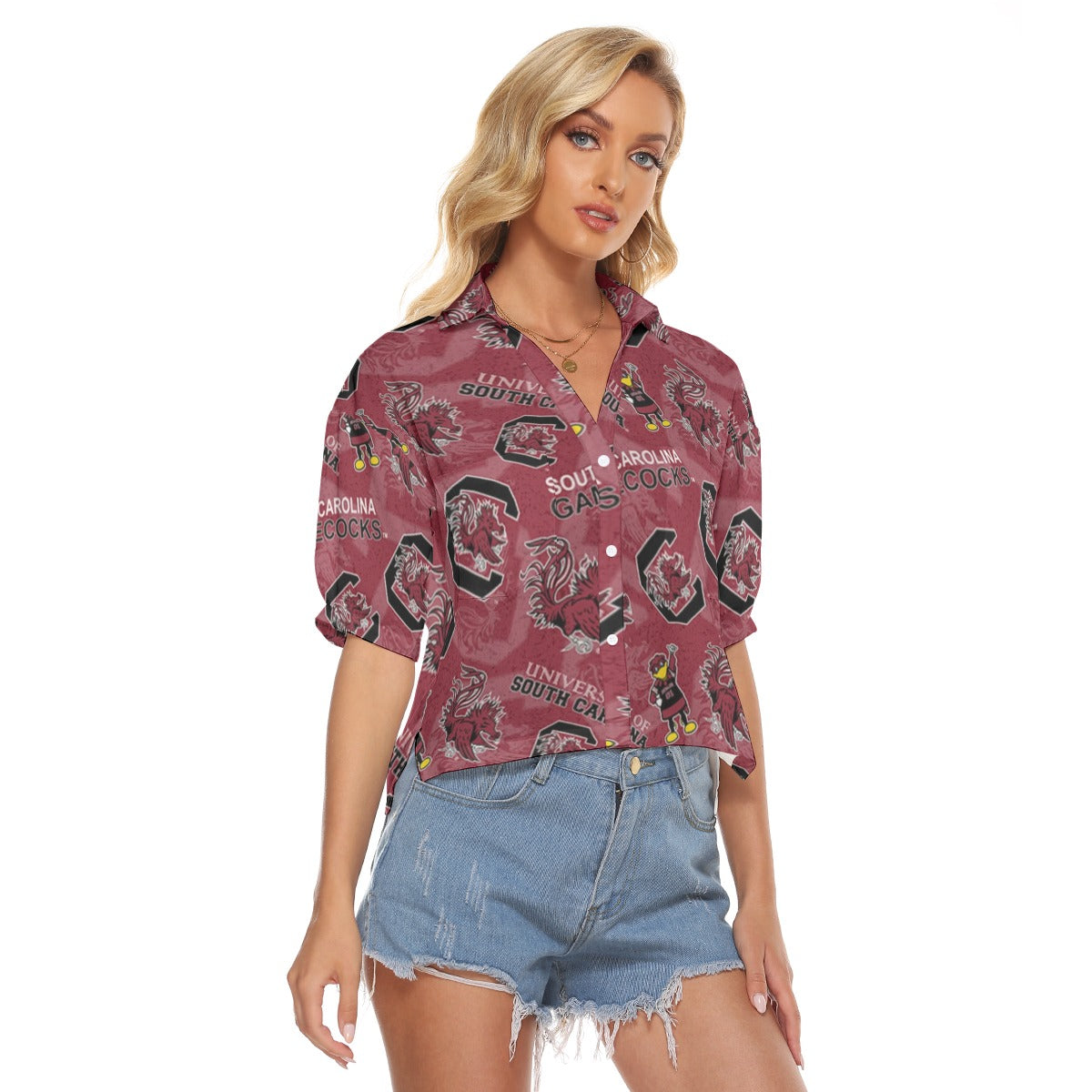 South Carolina Gamecocks Women's V-neck Shirts - college football fan gear varsity sportswear product image 2.0