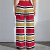 Dark Gray San Francisco Football Striped Women’s Wide Leg Pants – Red and Gold Game Day Style