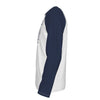 Dark Slate Gray New York Baseball Raglan Long Sleeve Shirt – White and Navy Athletic Tee Est. 1903
