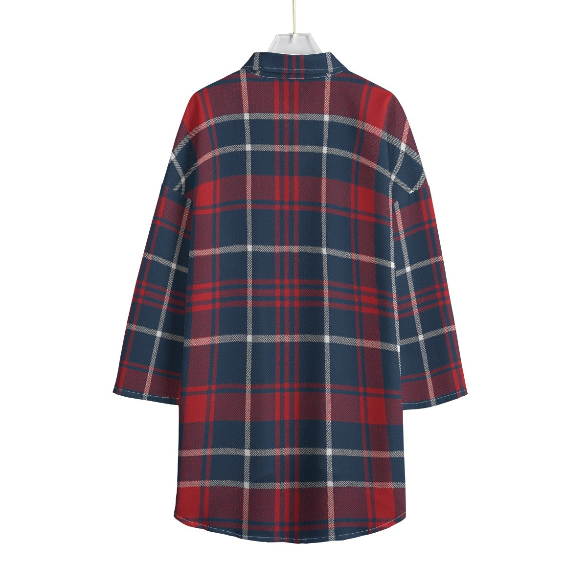 Arizona Wildcats Tartan Plaid Navy Red Women's Chiffon Shirt With Elbow Sleeve
