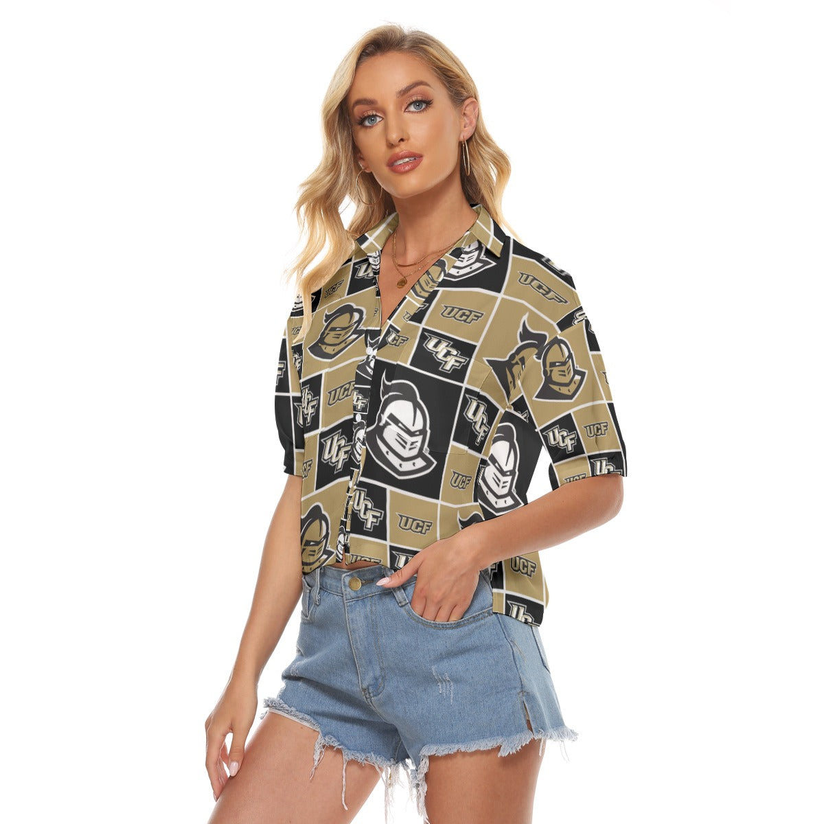 Central Florida - Knights Women's V-neck Shirts White varsity game day apparel