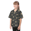 new-orleans-saints-kids-hawaiian-vacation-shirt black gold football urban outfit side view