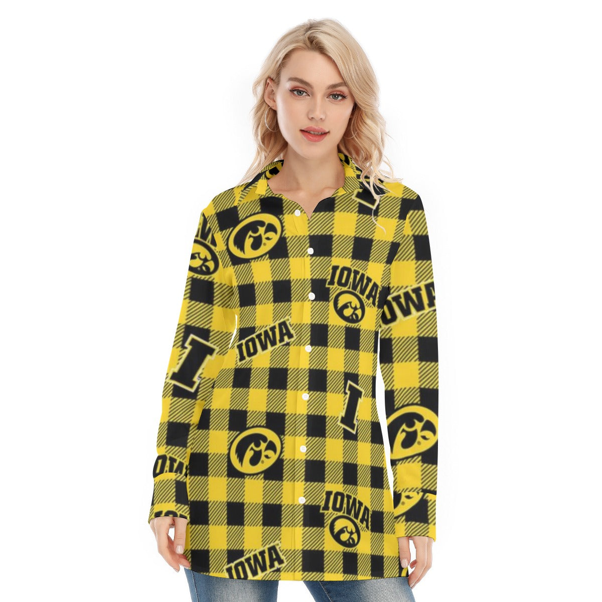 Iowa Hawkeyes Women's Long Shirt - Big Ten football apparel varsity sportswear product image 1.0
