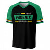Phoenix Arizona Varsity Athletic T-Shirt – Black and Green Streetwear City Shirt – breathable comfort wear, breathable comfort wear, image 1.0