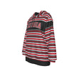 White Smoke Georgia varsity Striped Women's Pullover Hoodie Red and Black College Football Sweatshirt