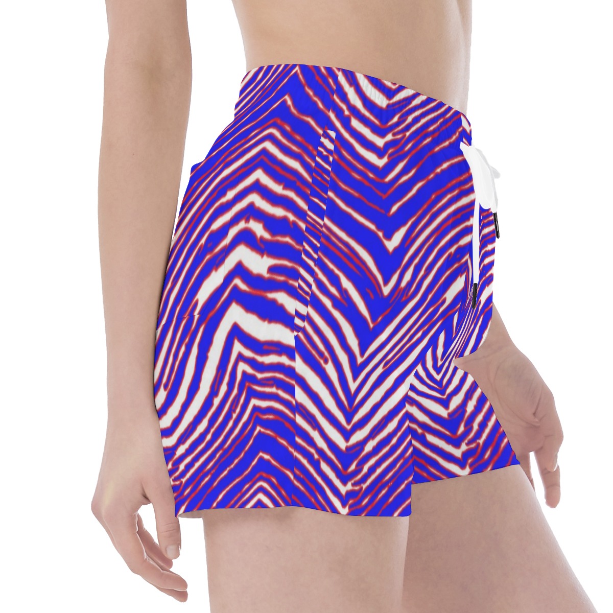 White Smoke Buffalo Zebra Football Waistband Sport Shorts Game Day Streetwear