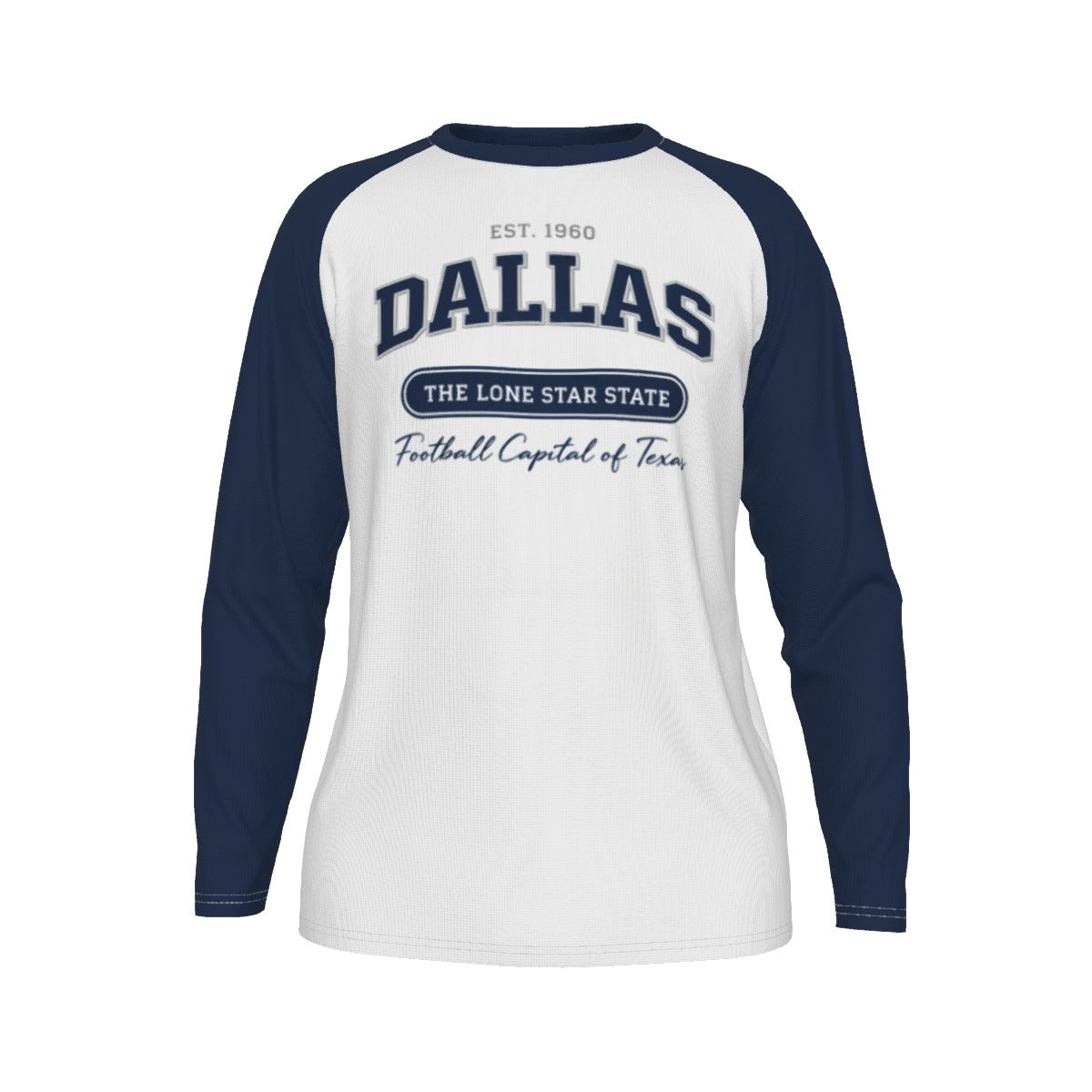 Dallas Lone Star State Football Men's Long Sleeve T-shirt With Raglan Sleeve – sportswear style, fan gear, image 1.0