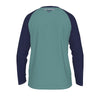 Slate Gray San Antonio Texas TX Teal and Navy Long Sleeve Shirt Men Varsity Raglan Tee