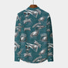 Philadelphia Eagles Men's Stand Collar Shirt With Long Sleeve|110GSM Imitation Flax