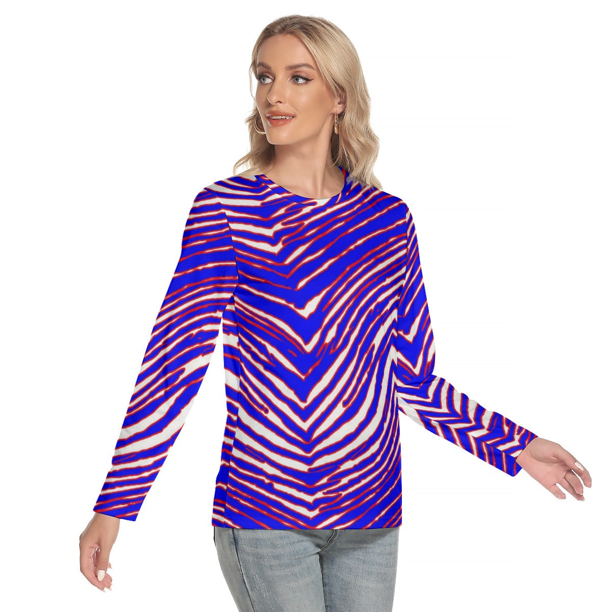 White Smoke Buffalo Football Women’s O-Neck Long Sleeve T-Shirt – Classic Game Day Essential