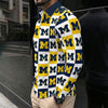 Michigan - Wolverines Men's Polo Shirt With Long Sleeve White varsity sports apparel