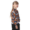 White Smoke Chicago Football Kids Camo Hoodie – Navy Orange Youth Game Day Sweatshirt
