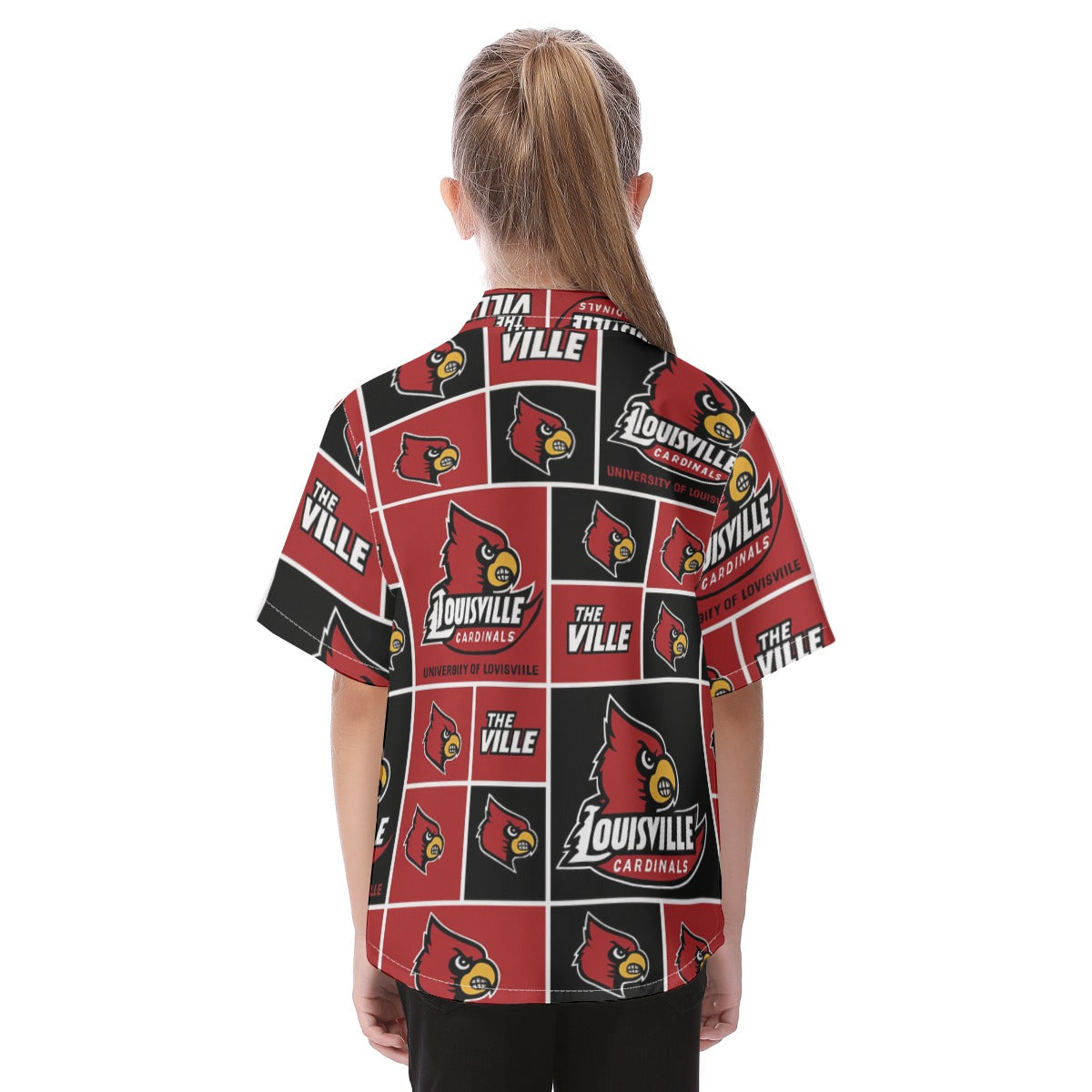 Louisville Cardinals Kid's Hawaiian Vacation Shirt varsity sportswear product image 4.0