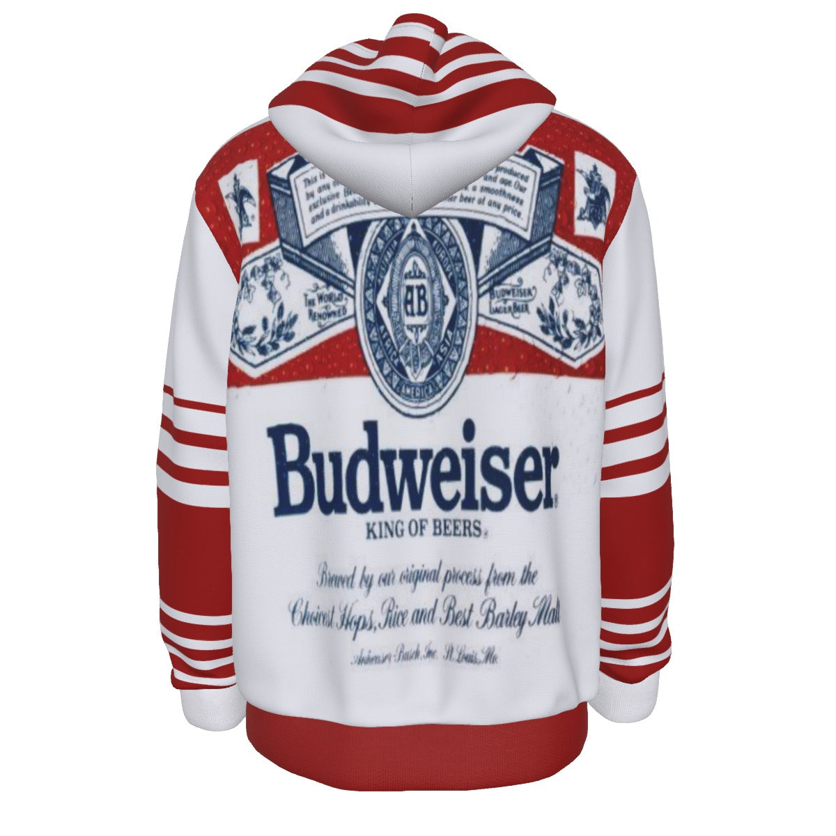 Vintage American Beer Label Inspired Hoodie – Retro 90s Hockey Style Streetwear Sweatshirt