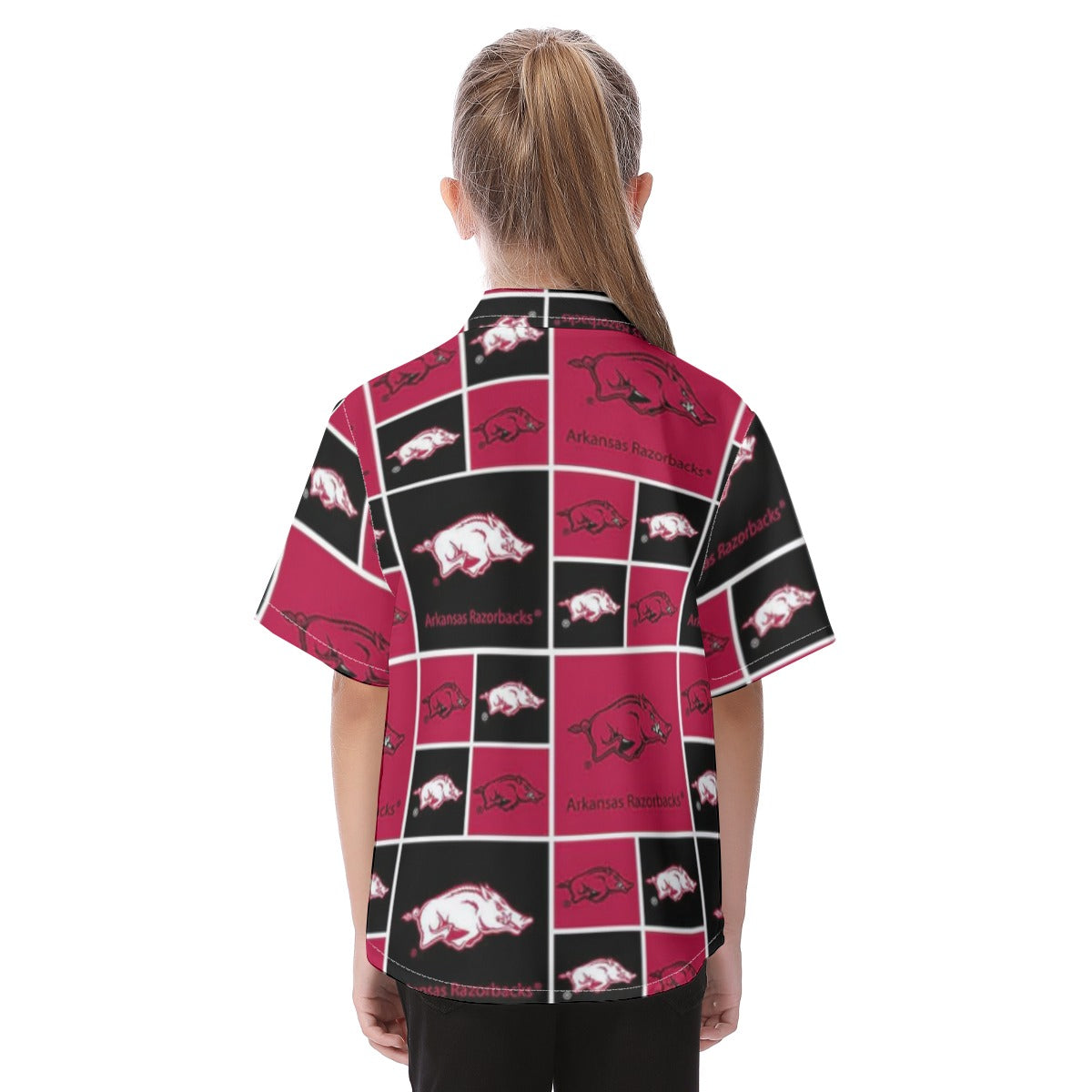 Arkansas Razorbacks Kid's Hawaiian Vacation Shirt varsity sportswear product image 4.0